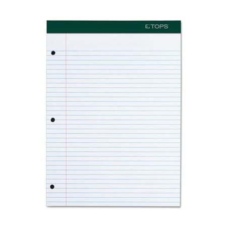 Tops Business Forms TOPS, DOUBLE DOCKET RULED PADS, MEDIUM/COLLEGE RULE, 8.5 X 11.75, WHITE, 100PK 63384